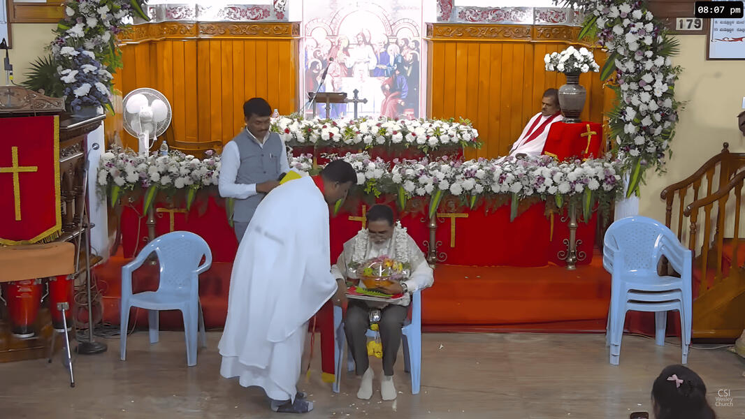 Honoring Mr. Milton, who teaches keyboard and violin to our church congregation for free