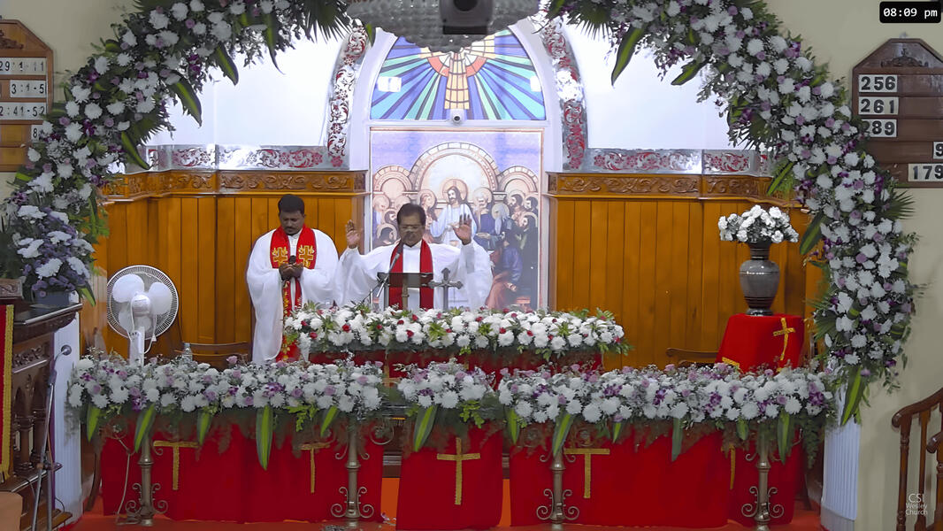 Benediction prayer by our guest preacher, Rev. Raju Medagoppa