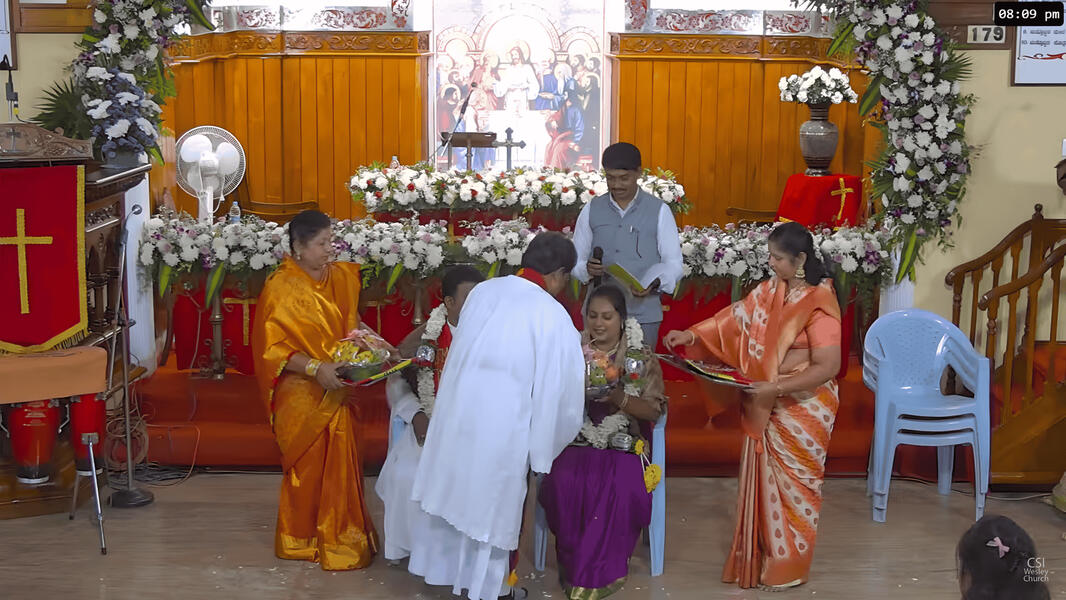 Honoring the Rev. Margan Sandesh, our presbyter-in-charge, and his wife, Mrs. Priya Esther Margan Honoring the Rev. Margan Sandesh, our presbyter-in-charge, and his wife, Mrs. Priya Esther Margan